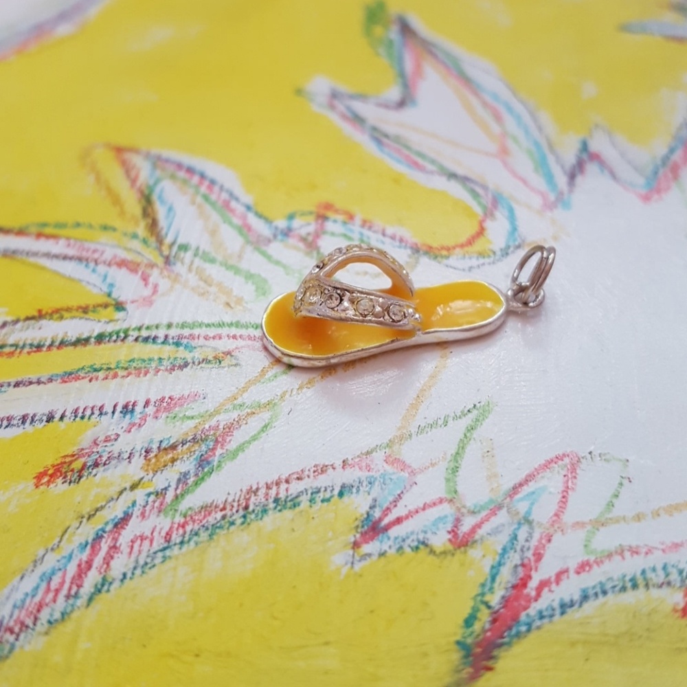 Yellow flip flop charm