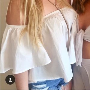 White off the shoulder top