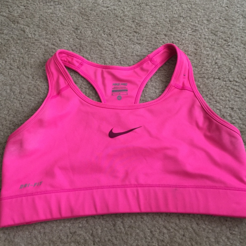 Pink Nike Pro dri fit sports bra