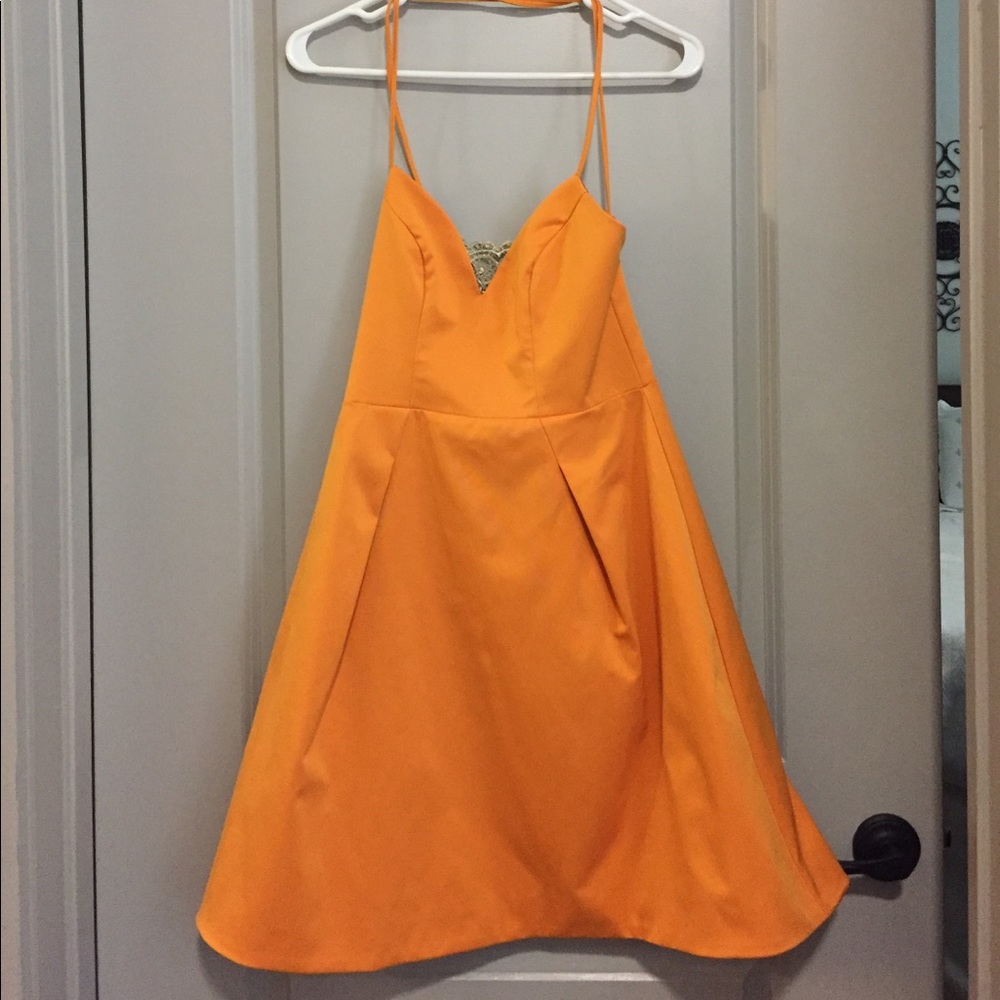 Orange cocktail dress