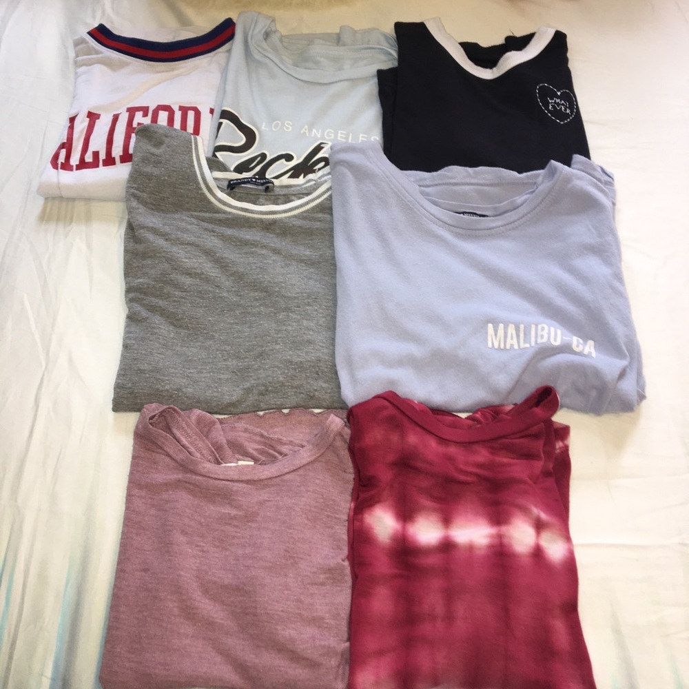 PACSUN CROPPED TOPS (BRANDY,LA HEARTS) (sm,xs)