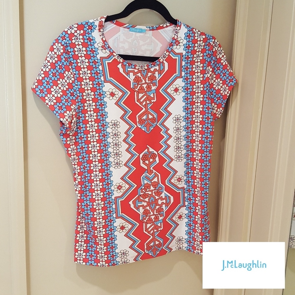 J.McLaughlin colorful, crewneck dressed-up tee