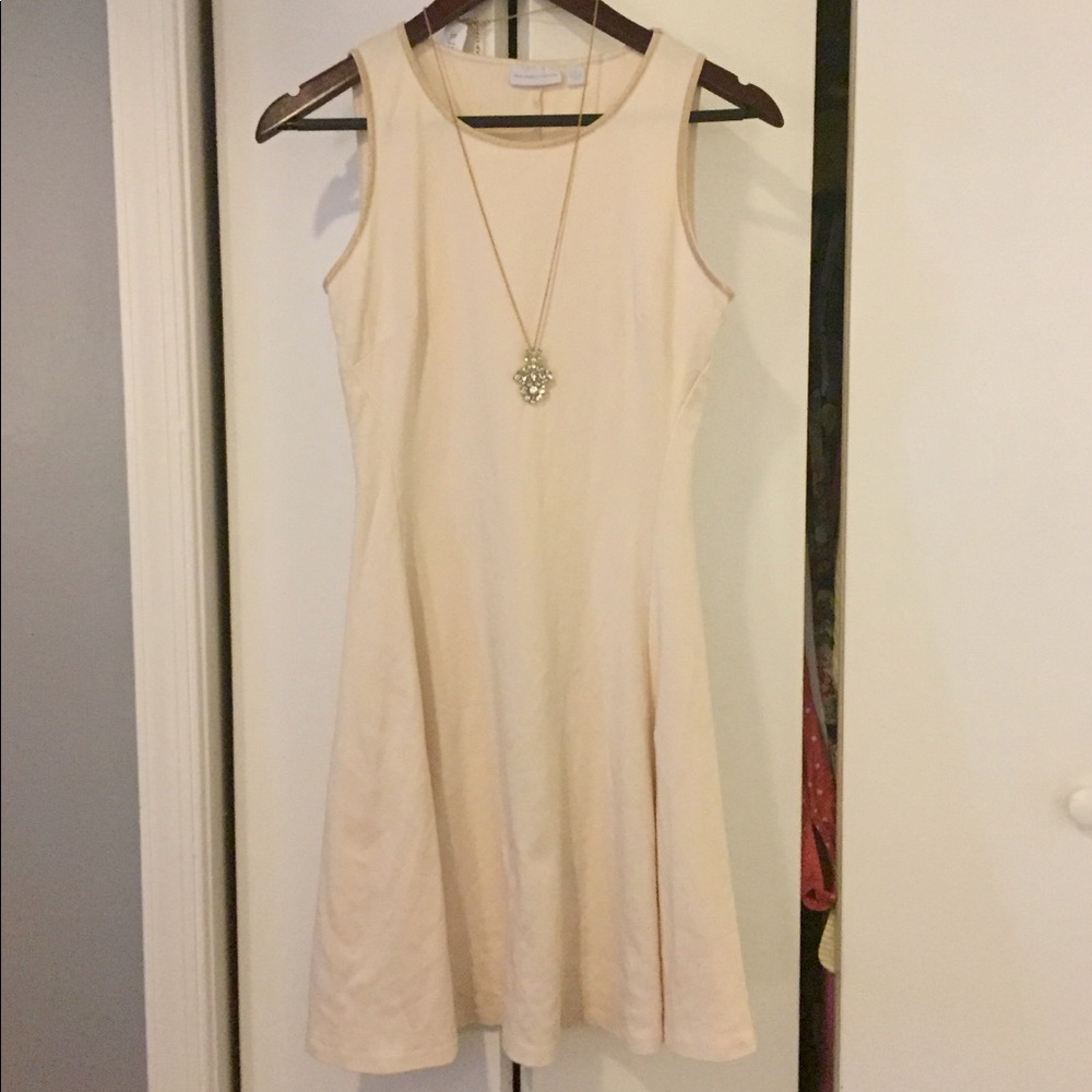 Classic Ivory dress w/ gold trim!