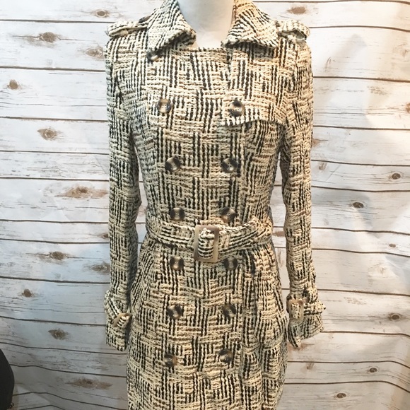 Boucle Trench Coat Fully Lined High End Couture - Picture 2 of 7