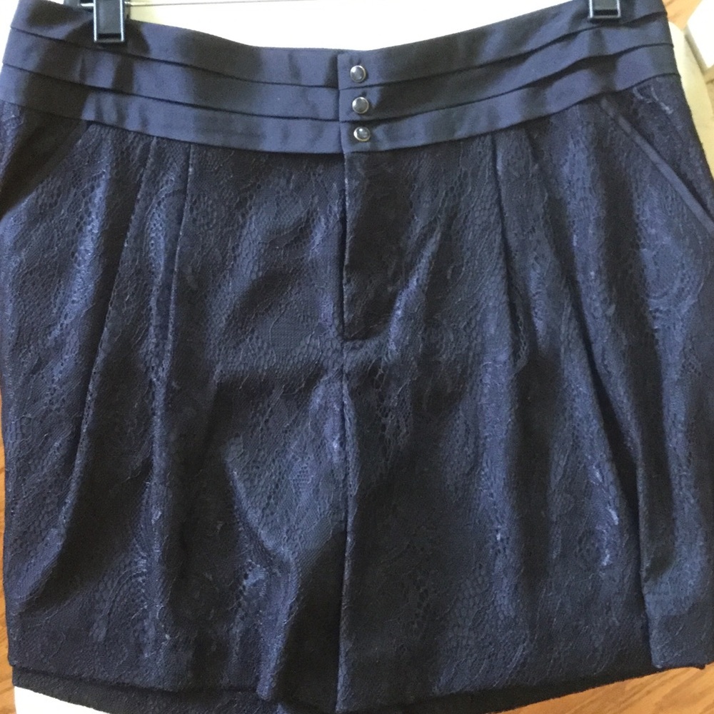 Black lace dress shorts.