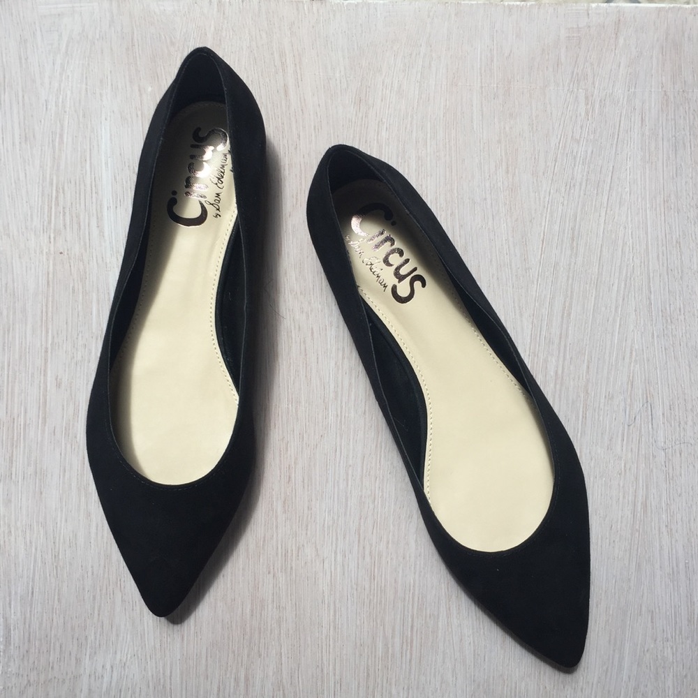SAM EDELMAN Black Suede Flats