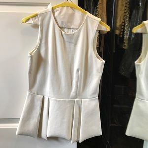 H&M NWT feux suede white peplum top. Size 6