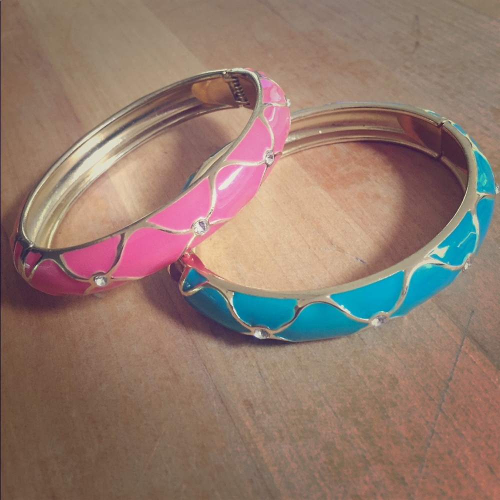 Coral & Teal Bling Bangles