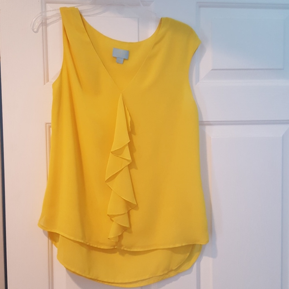 Yellow ruffle top