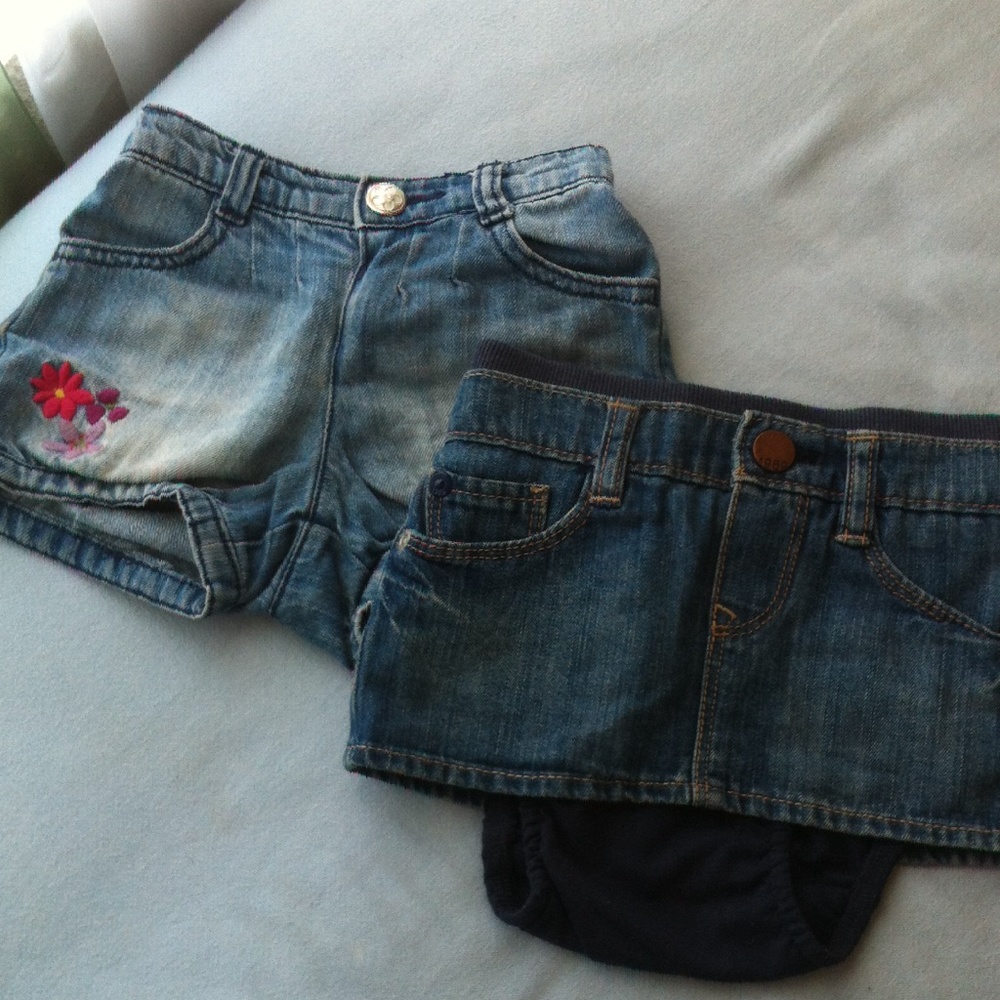 Pair of denim shorts