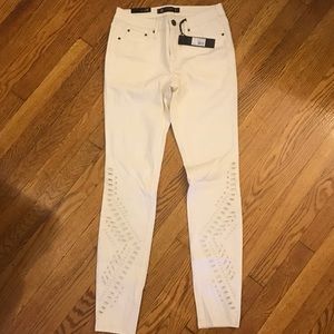 Kardashian cut out & embroidered skinny jeans