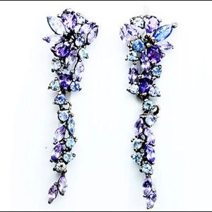Tanzanite  and amethyst dangle earrings
