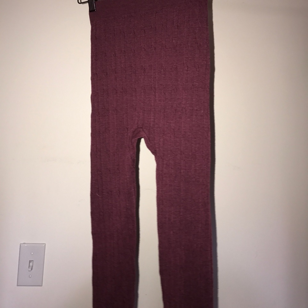 Maroon Knit Leggings