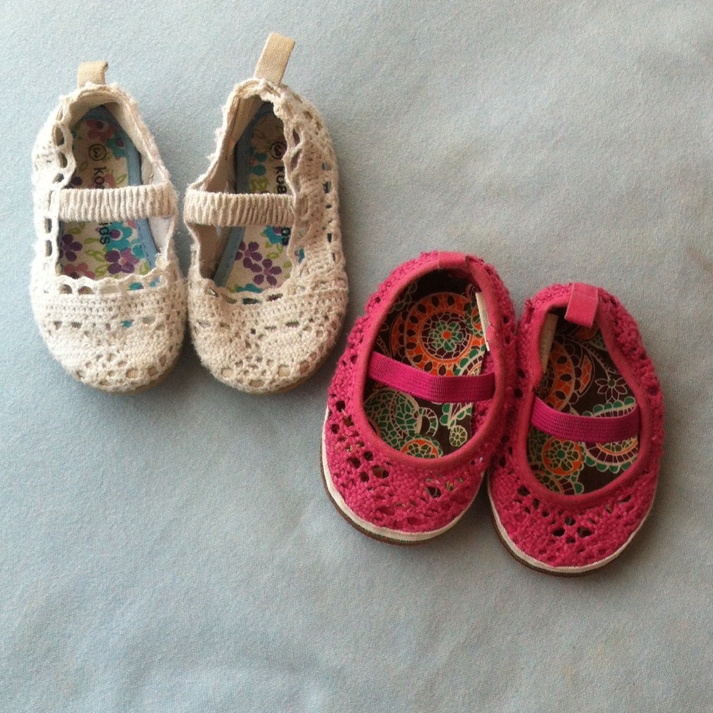 Two Pairs of Crochet Shoes