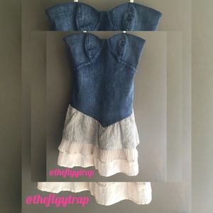 BRAND NEW BCBG GENERATION DENIM STRAPLESS DRESS