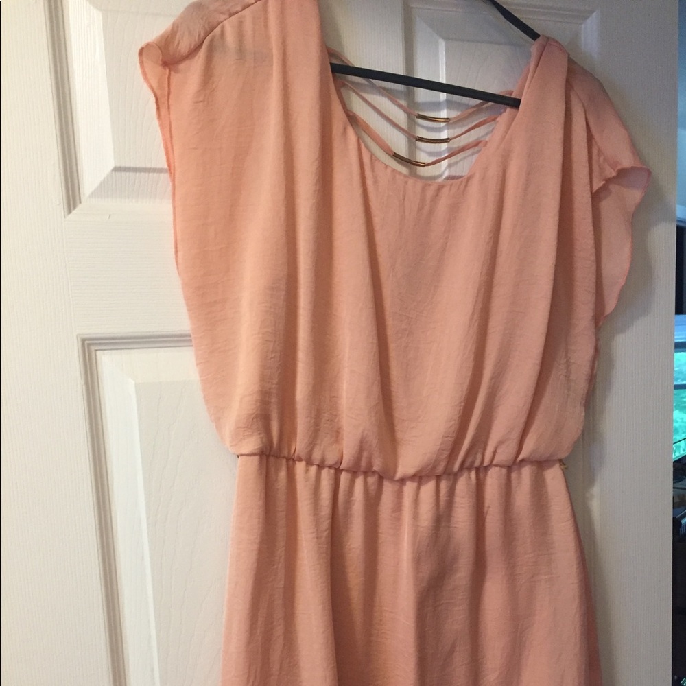 Peach dress with back detail