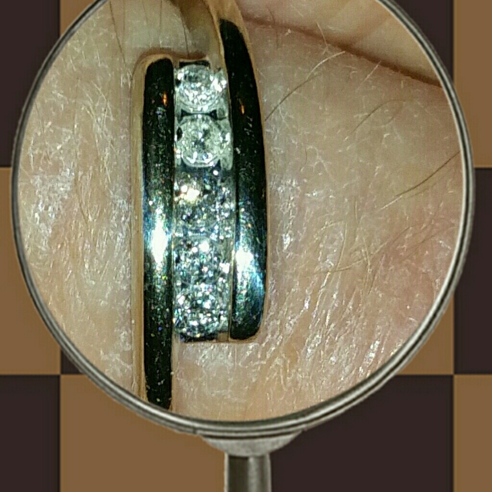 Vintage 10k Real White Gold Diamond Ring