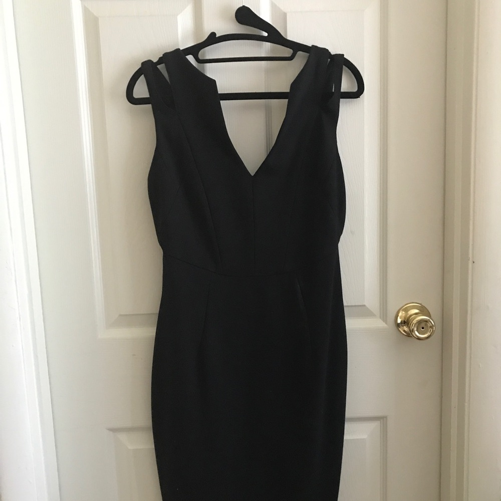 Black midi Asos dress with cutout detail