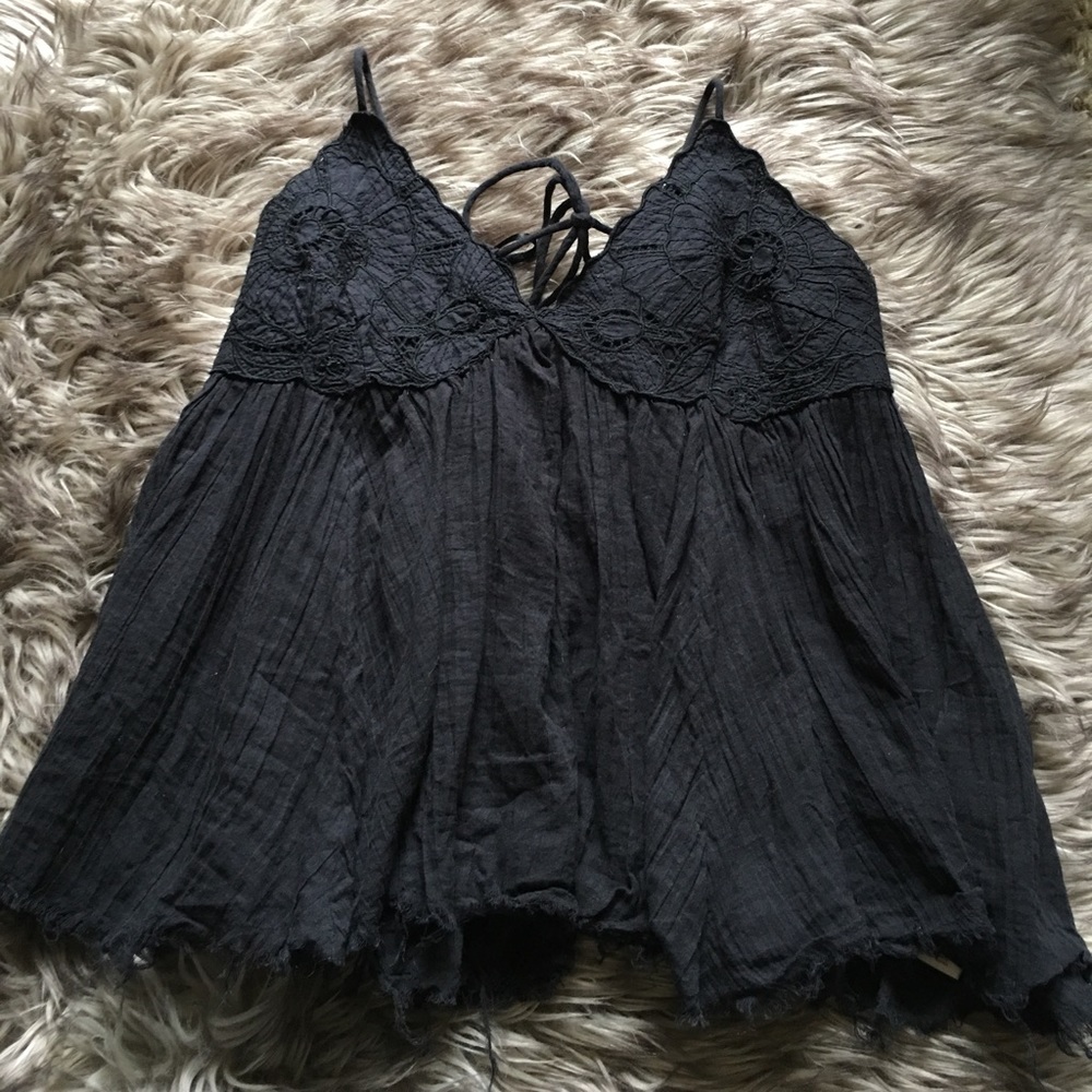 Free people black tank blouse