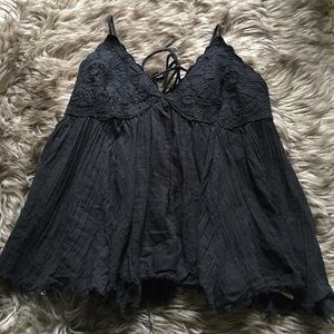 Free people black tank blouse