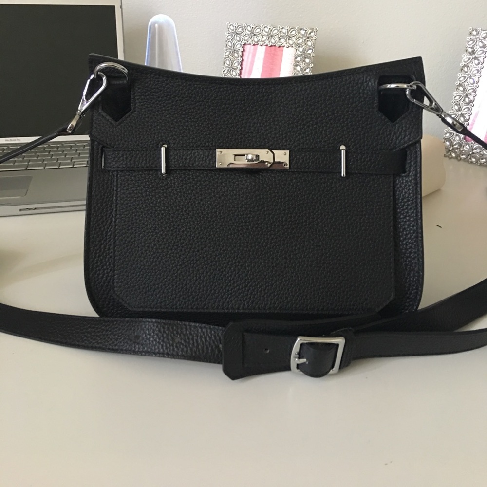 Black leather bag