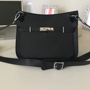 Black leather bag