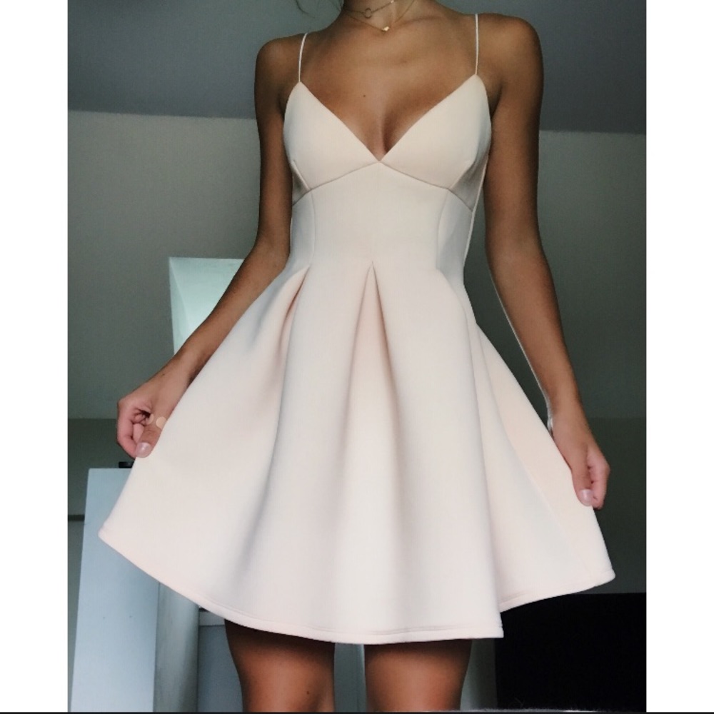Light Pink Scuba Skater Dress