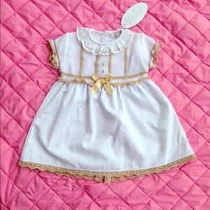 Dr kid White baby girl dress, 12 month old