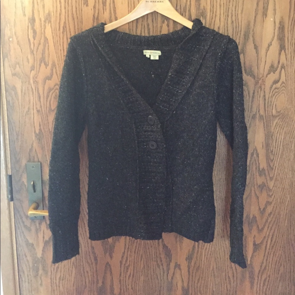 Black cardigan with multi colored flecks