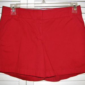 Womens Jr J CREW True Red Chino Shorts Size 4