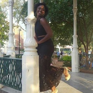 Black Lack 2 piece Homecoming dress