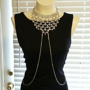 Glamorous Rhinestone Body Necklace