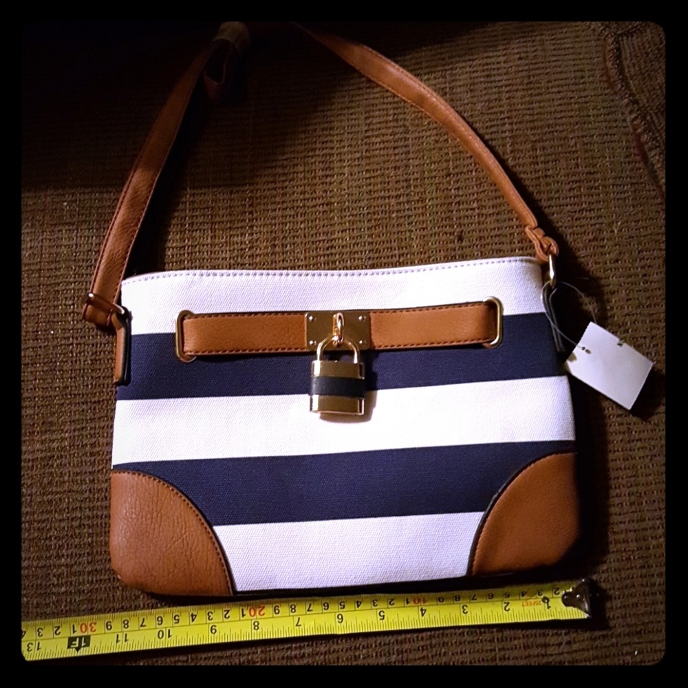 Navy blue with white