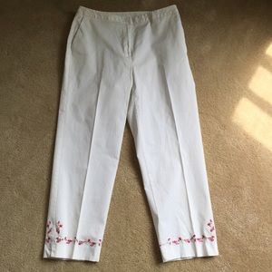 EP Pro size 8 Capri pants. White w/ embroidery