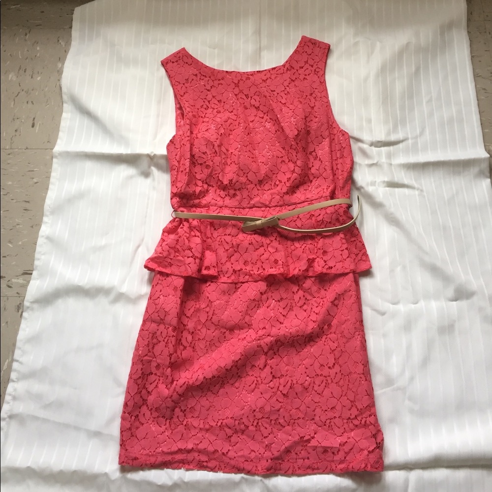 NWOT Forever 21 New Coral dress with cute bow belt