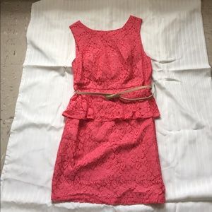 NWOT Forever 21 New Coral dress with cute bow belt