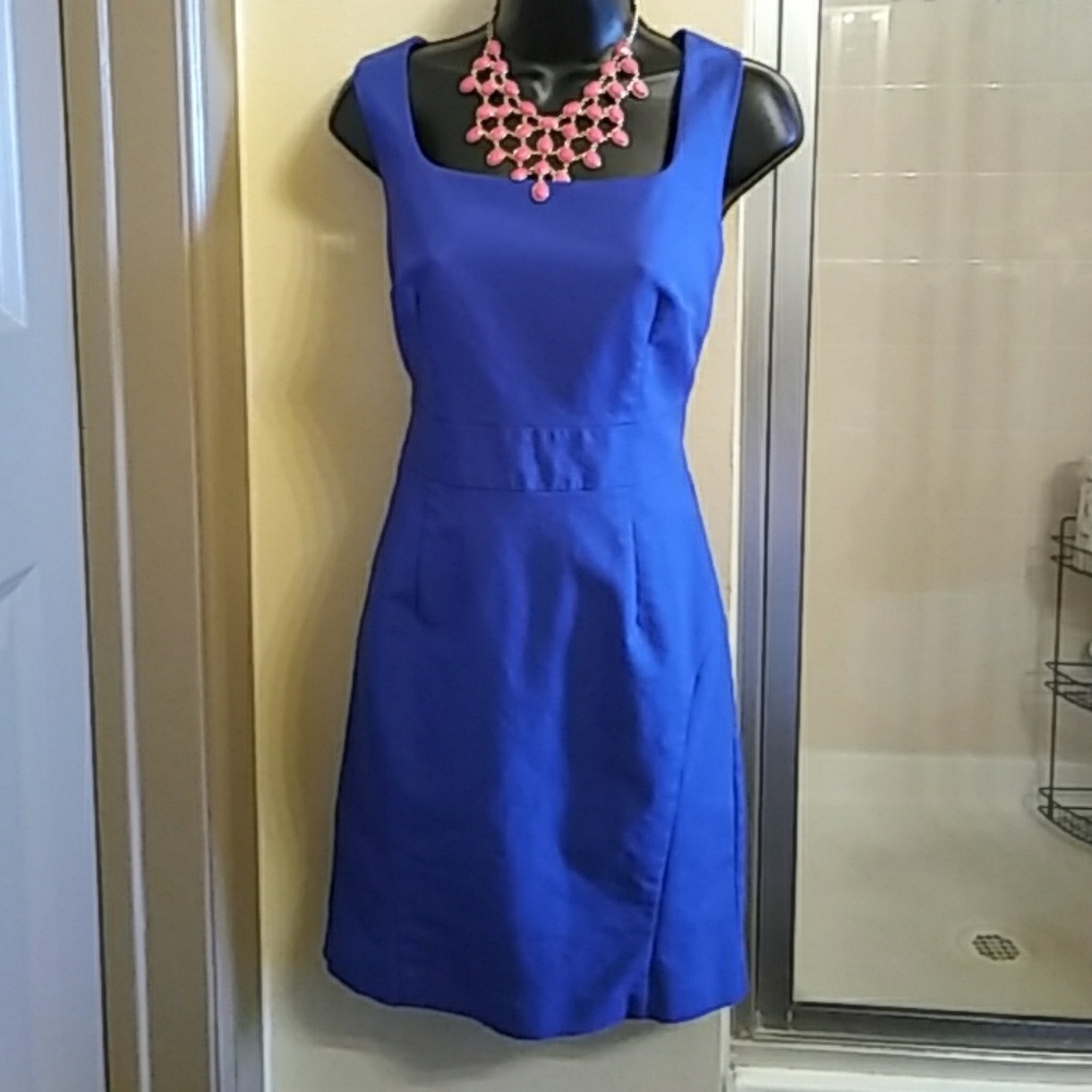 Cobalt blue dress.