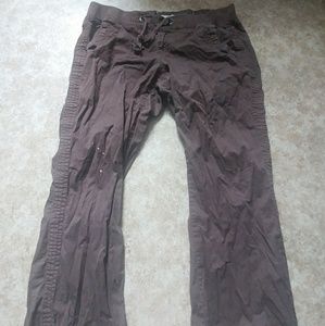 Long brown drawstring pants