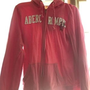 Abercrombie pink zip up lightweight hoodie