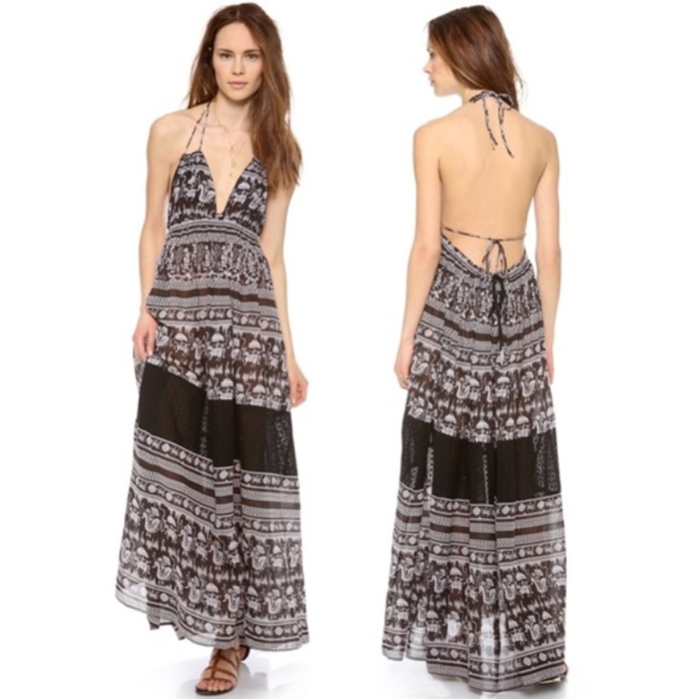 Free People Maxi Triangle Dress Black Medium
