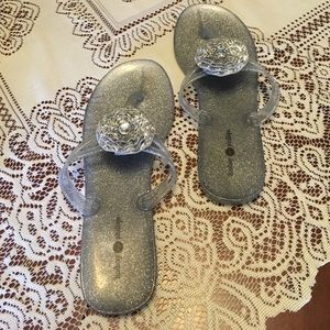 Lindsay Phillips Silver Sparkley Jelly Sandals