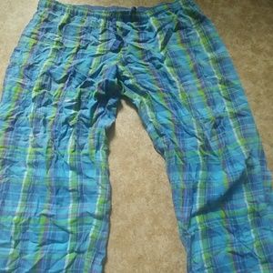 Plaid drawstring pajama pants