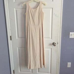 Cream long dress with button back