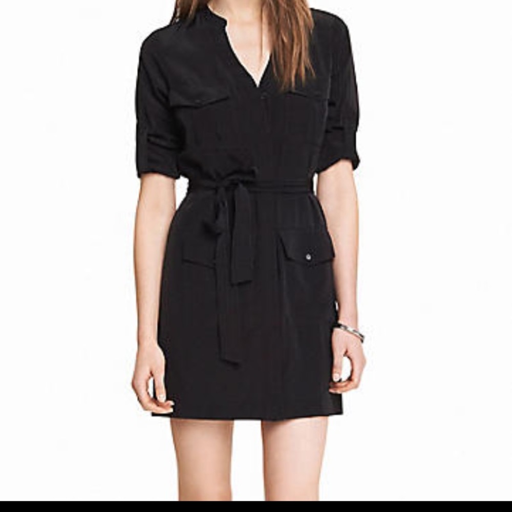 NWT Express Black Military Shirt Dress