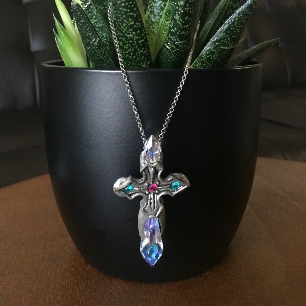 crystal cross necklace