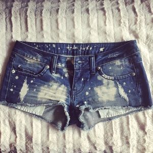 London Jean Bleached Denim Shorts