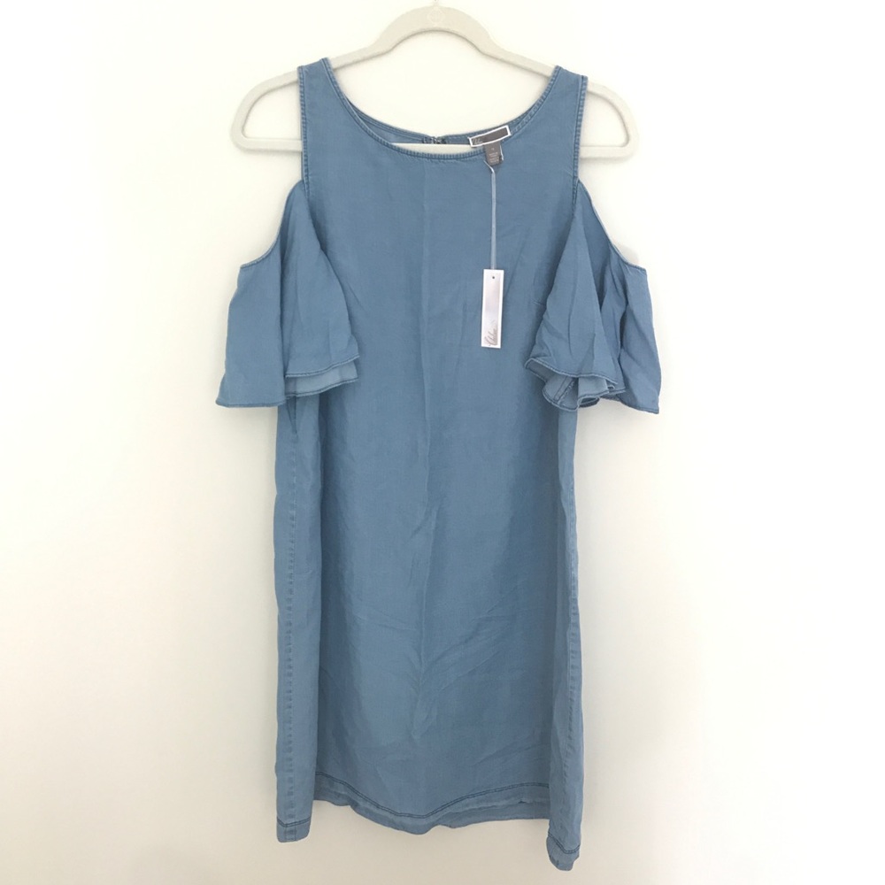 NWT Nordstrom Cold Shoulder Chambray Shift