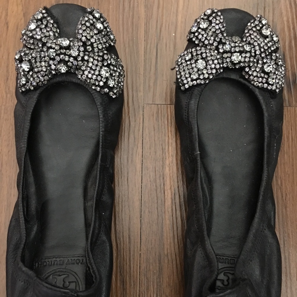 Tory Burch embellished leather flats size 8