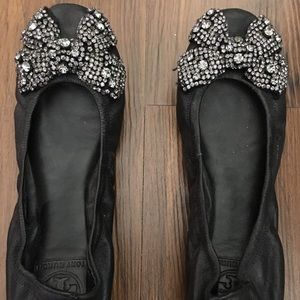 Tory Burch embellished leather flats size 8