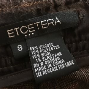 Size 8 Etcetera Slacks. Black, brown.